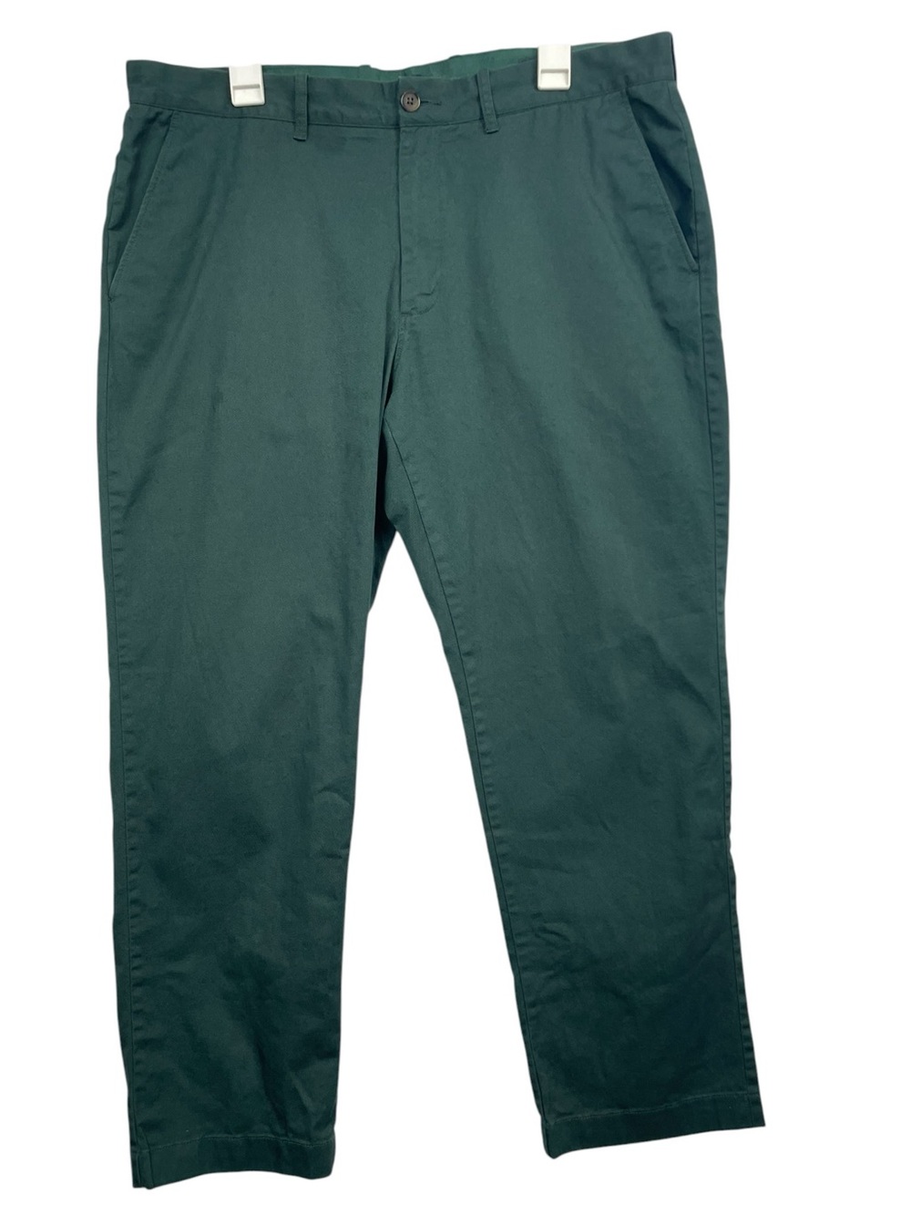 J.Crew Flex Green Chino Pants Size 36x30 Cotton Blend Casual Slim Straight